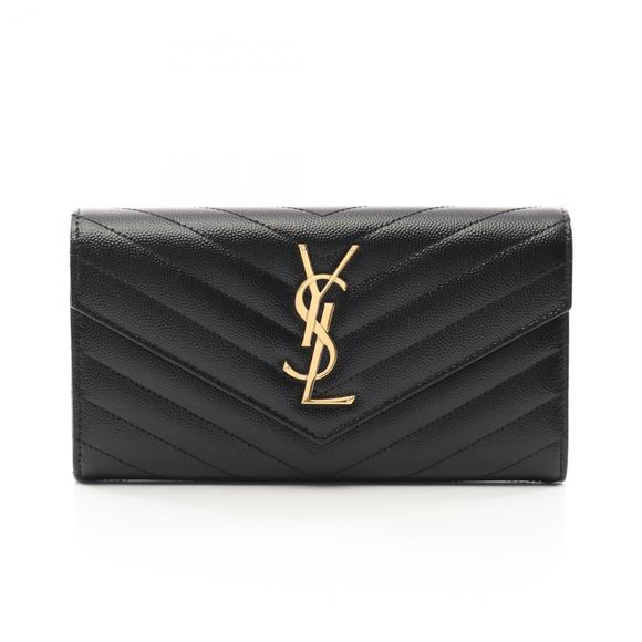 SAINT LAURENT Black Monogram Leather Wallet - Picture 1 of 5
